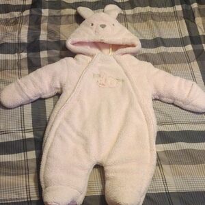 Cozy Pink Bunny Footie for Baby Girl​